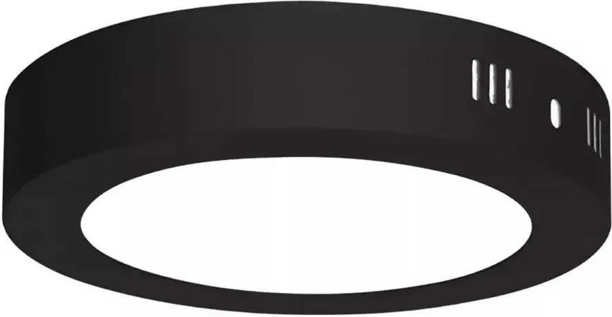 BES LED Downlight 12W Helder Koud Wit 6400K Mat Zwart Opbouw Rond Aluminium Ø170mm