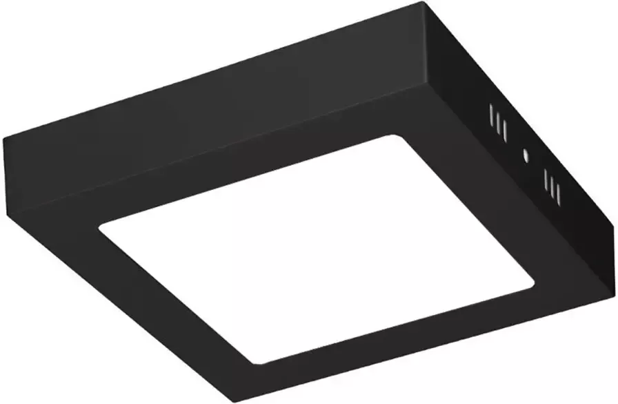 BES LED Downlight 12W Helder Koud Wit 6400K Mat Zwart Opbouw Vierkant Aluminium 170mm