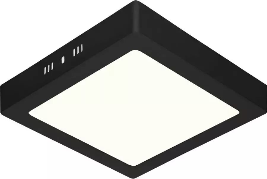 BES LED Downlight 18W Natuurlijk Wit 4200K Mat Zwart Opbouw Vierkant Aluminium 225mm