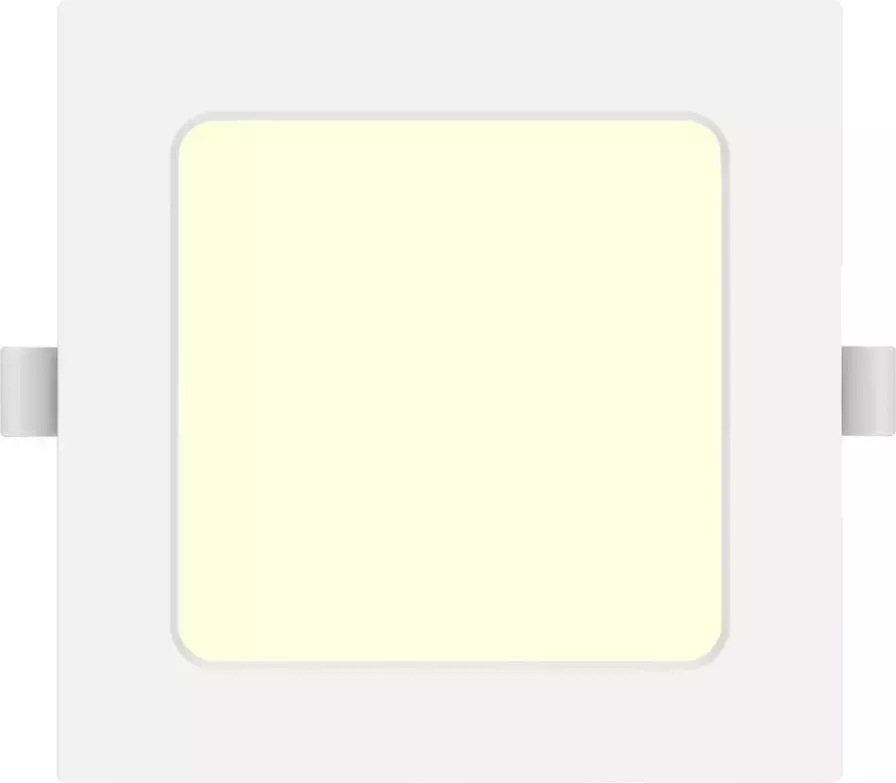 BES LED Downlight Pro Aigi Trinko Inbouw Vierkant 6W Warm Wit 3000K Mat Wit Kunststof 120mm