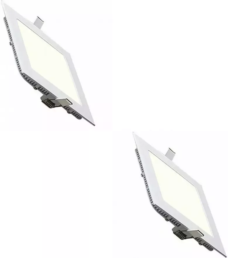 BES LED Downlight Slim 2 Pack Inbouw Vierkant 12W Natuurlijk Wit 4200K Mat Wit Aluminium 170mm - Foto 1
