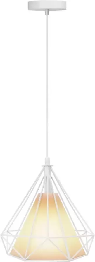 BES LED Hanglamp Hangverlichting Aigi Elsa E27 Fitting 1-lichts Retro Klassiek Mat Wit Aluminium