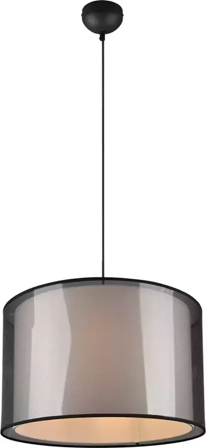 BES LED Hanglamp Hangverlichting Trion Bidon E27 Fitting 1-lichts Rond Mat Zwart Aluminium - Foto 1