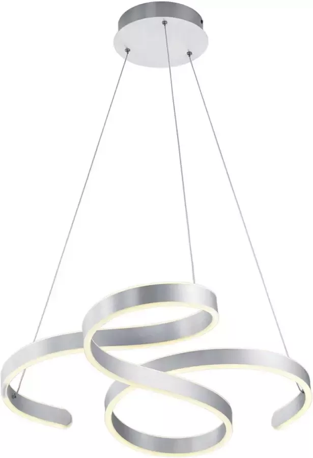 BES LED Hanglamp Hangverlichting Trion Frinco 52W Warm Wit 3000K Dimbaar Rond Mat Grijs Aluminium - Foto 1