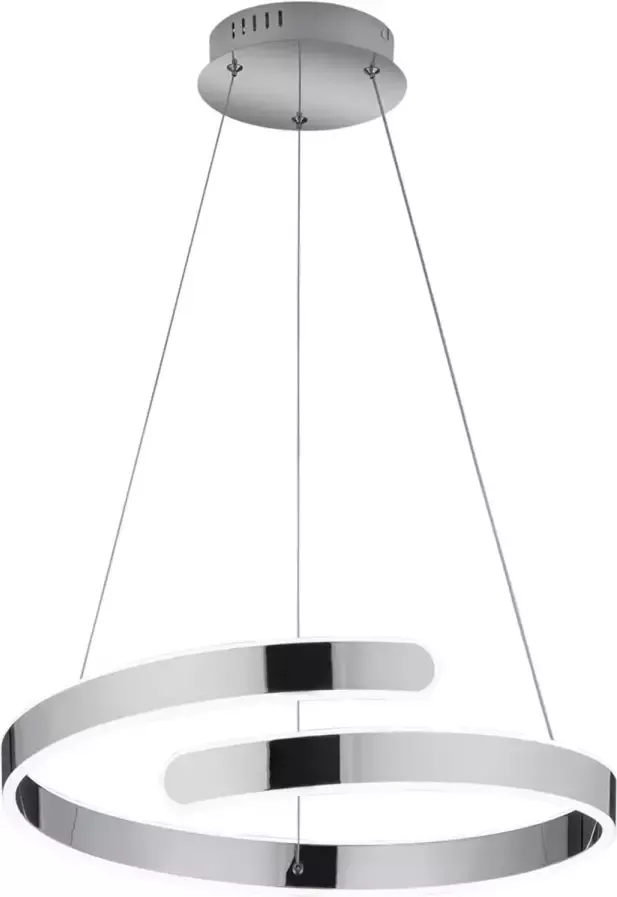 BES LED Hanglamp Hangverlichting Trion Prigon 37W Natuurlijk Wit 4000K Dimbaar Rond Glans Chroom Aluminium - Foto 1