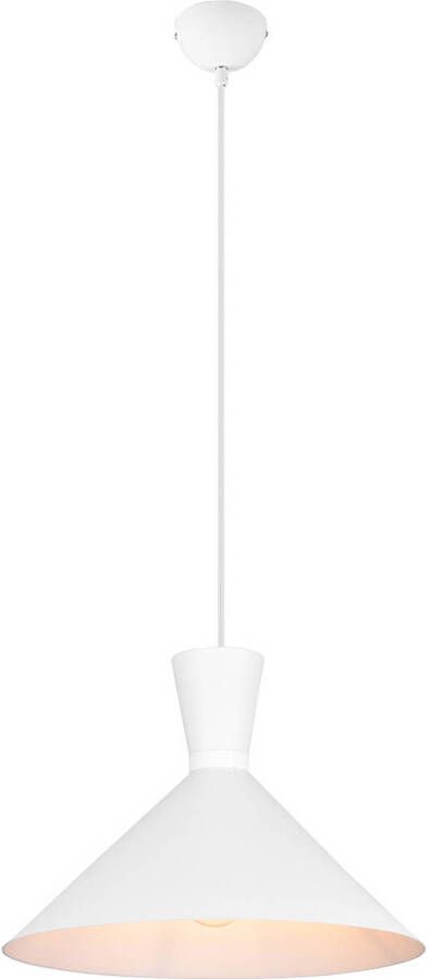 BES LED Hanglamp Trion Ewomi E27 Fitting 1-lichts Rond Mat Wit Aluminium Ø35cm - Foto 1