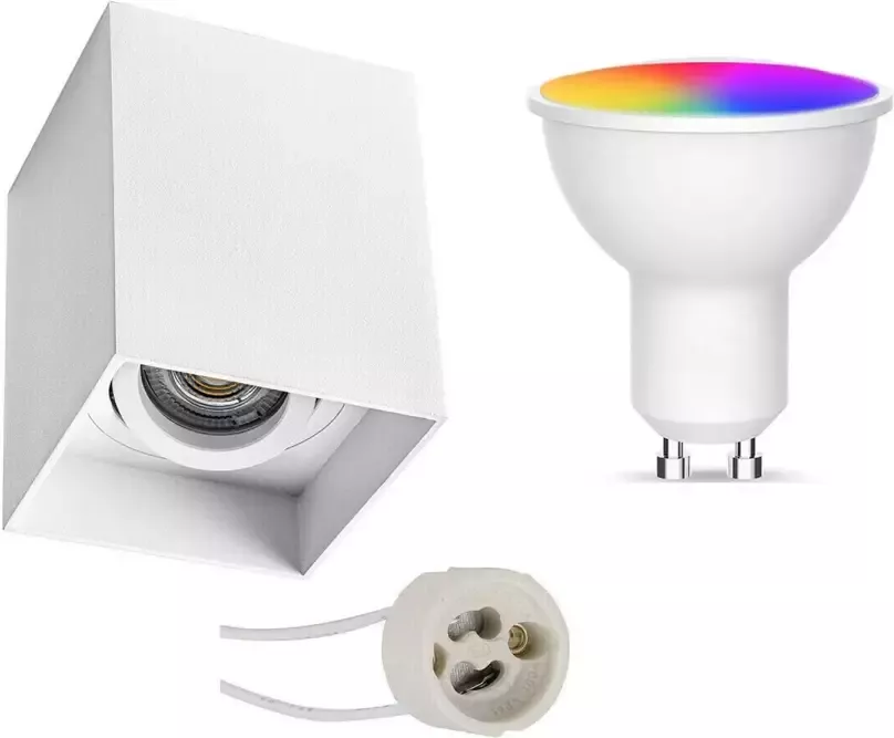 BES LED Opbouwspot Set GU10 Facto Smart LED Wifi LED Slimme LED 5W RGB+CCT Aanpasbare Kleur Dimbaar - Foto 2