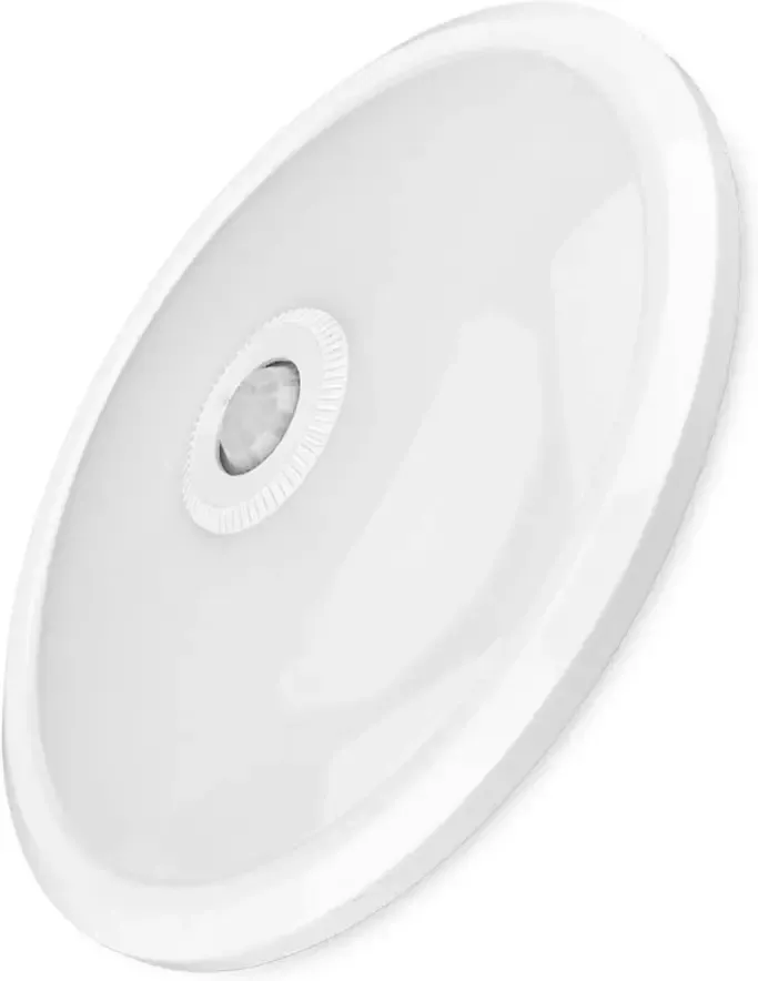 BES LED Plafondlamp met Sensor Brinton Sensin 15W Helder Koud Wit 6500K Rond Mat Wit Aluminium