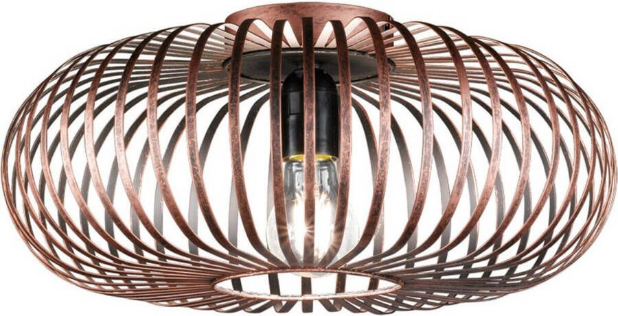 BES LED Plafondlamp Trion Johy E27 Fitting Rond Industrieel Mat Koper Aluminium Philips SceneSwitch Filament