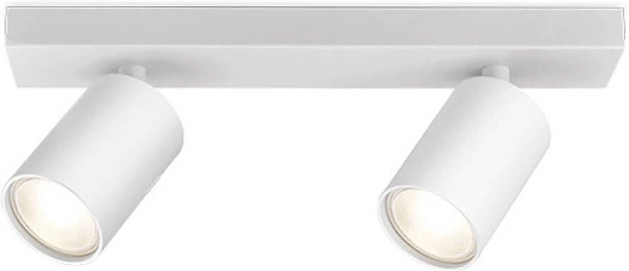 BES LED Plafondspot Brinton Betin GU10 Fitting 2-lichts Rond Mat Wit Kantelbaar Aluminium Philips CorePro - Foto 1