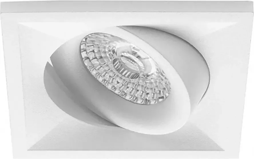 BES LED Spot Armatuur GU10 Pragmi Qiundo Pro GU10 Inbouwspot Vierkant Wit Aluminium Kantelbaar 80mm