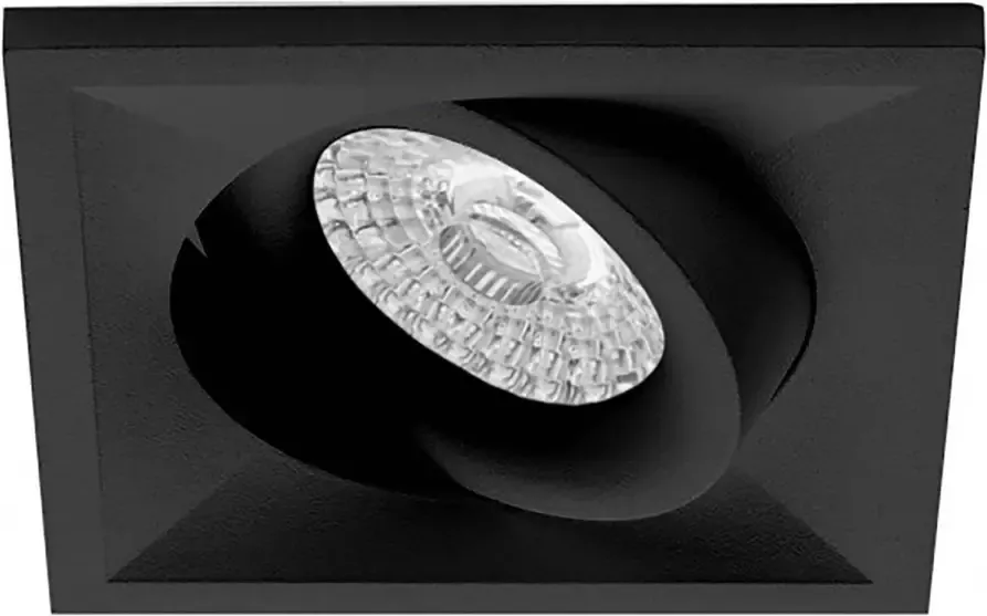 BES LED Spot Armatuur GU10 Pragmi Qiundo Pro GU10 Inbouwspot Vierkant Zwart Aluminium Kantelbaar 80mm