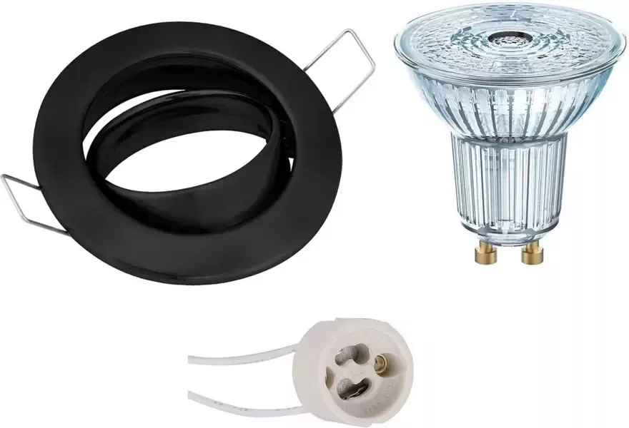 BES LED Spot Set OSRAM Parathom PAR16 930 36D GU10 Fitting Dimbaar Inbouw Rond Mat Zwart 3.7W Warm Wit 3000K - Foto 2