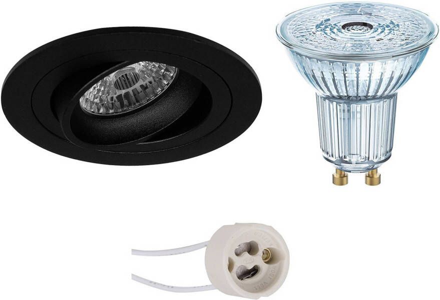 BES LED Spot Set OSRAM Parathom PAR16 927 36D Pragmi Alpin Pro GU10 Fitting Dimbaar Inbouw Rond Mat Zwart 5.5W - Foto 3