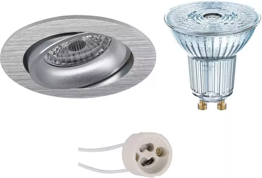 BES LED Spot Set LEDVANCE Parathom PAR16 940 36D Pragmi Delton Pro GU10 Fitting Dimbaar Inbouw Rond Mat Zwart