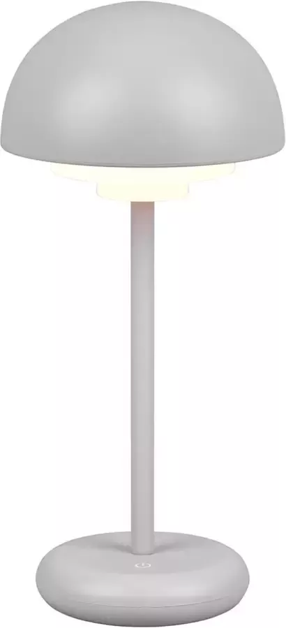 BES LED Tafellamp met Opbaadbare Batterijen Trion Berna 2W Warm Wit 3000K Spatwaterdicht IP44 Dimbaar Rond Mat - Foto 1