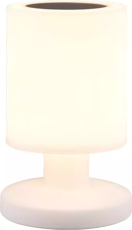 BES LED Tafellamp op Zonne-energie Solar Tafellamp Trion Silvin USB Oplaadbaar Warm Wit 3000K Spatwaterdicht IP44