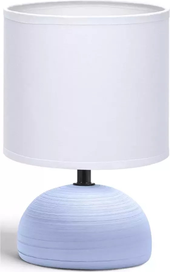 BES LED Tafellamp Tafelverlichting Aigi Conton 2 E14 Fitting Rond Mat Blauw Keramiek - Foto 1