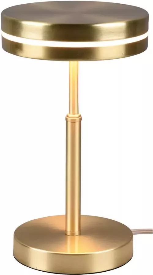 BES LED Tafellamp Trion Franco 6W Warm Wit 3000K Rond Mat Goud Aluminium