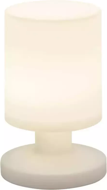 BES LED Tafellamp Trion Rond Wit Kunststof Spatwaterdicht USB Oplaadbaar