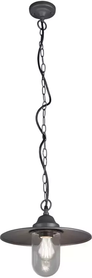 BES LED Tuinverlichting Hanglamp Trion Brinito Plafond E27 Fitting Mat Antraciet Aluminium