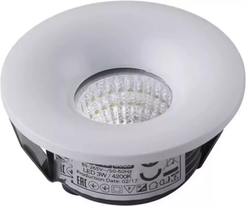 BES LED Veranda Spot Verlichting Inbouw Rond 3W Natuurlijk Wit 4200K Mat Wit Aluminium Ø48.5mm - Foto 1