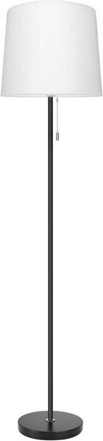 BES LED Vloerlamp Aigi Rosa E27 Fitting Rond Mat Zwart Wit Aluminium