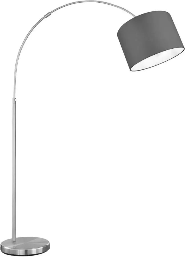 BES LED Vloerlamp Trion Hotia E27 Fitting Verstelbaar Rond Mat Grijs Aluminium