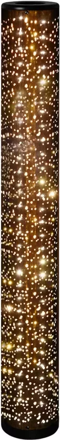 BES LED Vloerlamp Trion Tamara 8W Warm Wit 3000K Sterlicht Rond Mat Zwart Goud Textiel - Foto 1