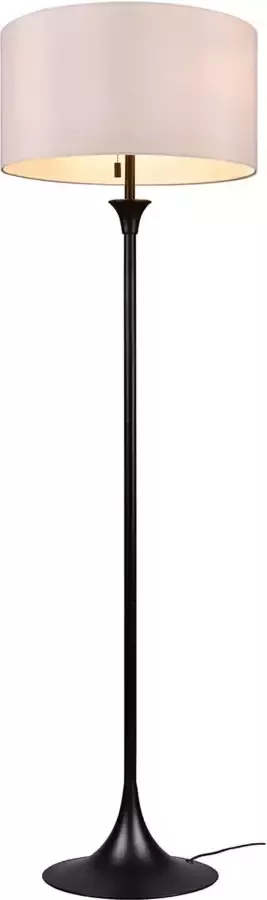 BES LED Vloerlamp Vloerverlichting Trion Safari E27 Fitting 3-lichts Rond Mat Zwart Aluminium