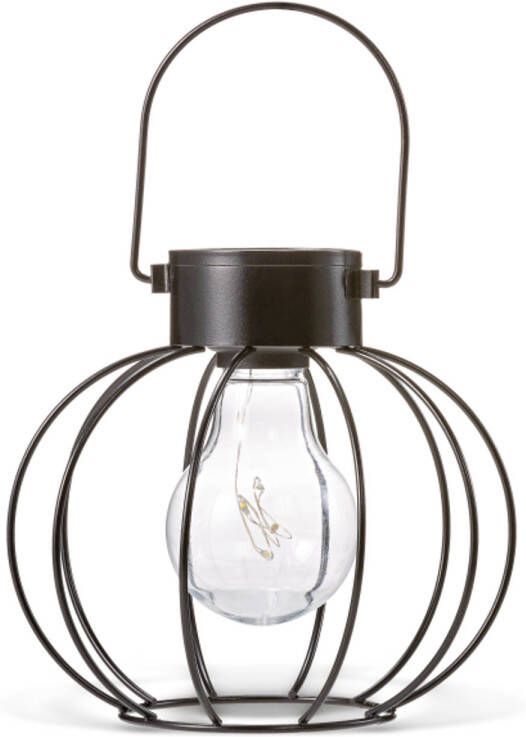 Blokker Metalen Solar Lamp Rond Zwart