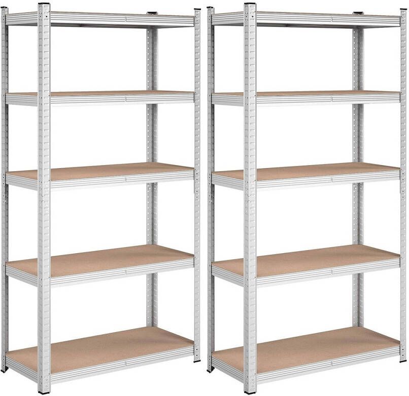 Bobbel Home Stellingkasten -Rekken voor zwaar gebruik Set van 2 Zilver