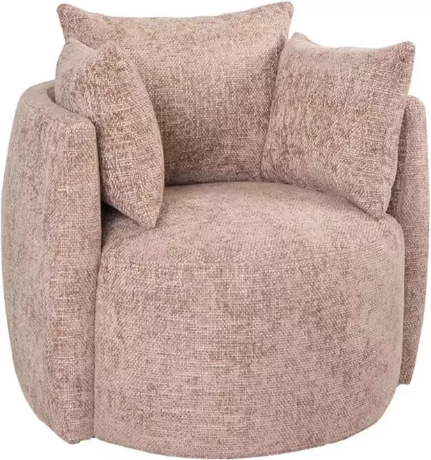 Bronx71 Fauteuil roze chenille Ruby Zetel 1 persoons Relaxstoel Fauteuil stof Fauteuil roze Fauteuils met armleuning