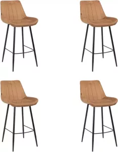Bronx71 Industriële barkruk Brooke cognac 72 cm Barkrukken set van 4.