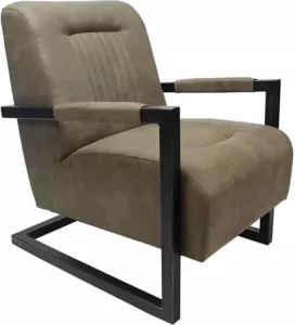 Bronx71 Industriële fauteuil Austin olijfgroen microvezel.