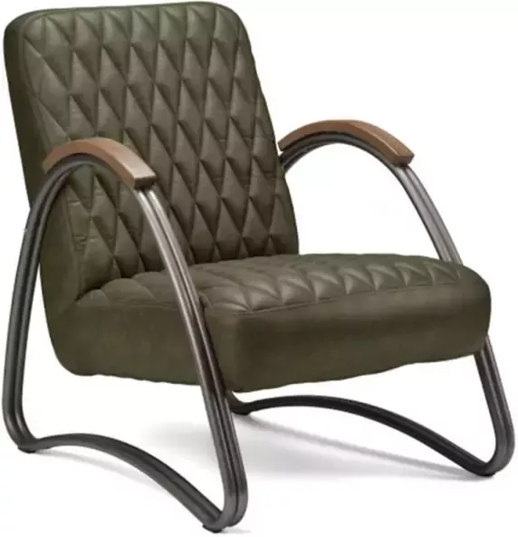 Bronx71 Fauteuil met armleuning Ivy groen Zetel 1 persoons Relaxstoel Relaxzetel Fauteuil groen