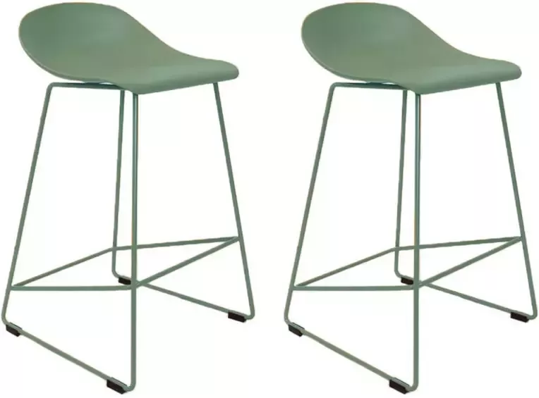 Bronx71 Livin24 Scandinavische Barkruk Ellen groen 66cm Barkrukken set van 2
