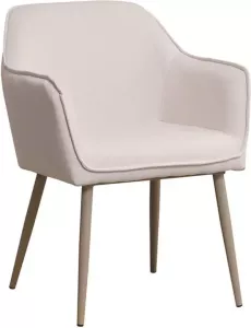 Bronx71 Scandinavische Eetkamerstoel Elin Beige Gerecyclede Stof.