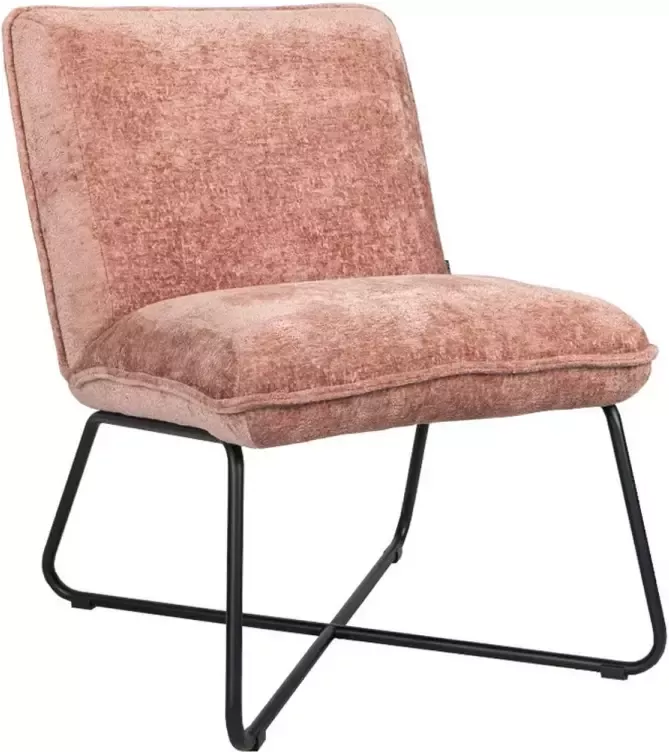 Bronx71 Kleine fauteuil Sophie chenille stof roze gemêleerd Roze fauteuil Zetel 1 persoons Relaxstoel - Foto 1