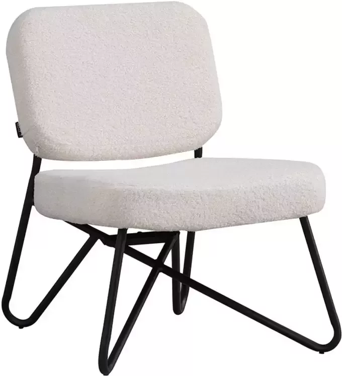 Bronx71 Teddy fauteuil Julia wit Zetel 1 persoons Relaxstoel Kleine fauteuil wit