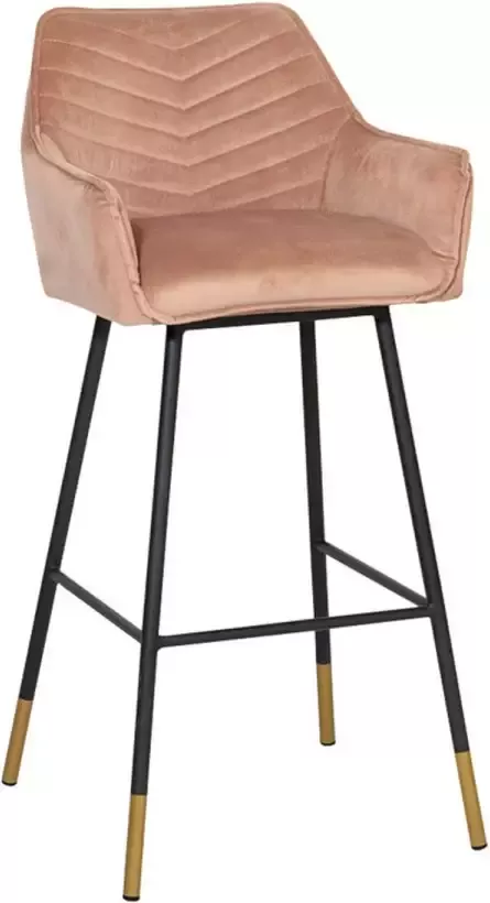 Bronx71 Velvet barkruk Fiona roze 65-78 cm.