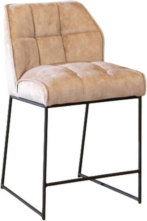 Bronx71 Velvet barkruk Janna taupe 70 cm.