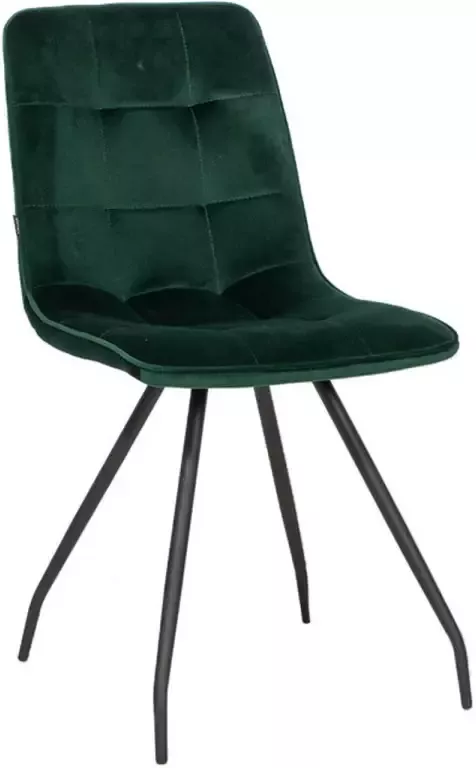 Bronx71 Eetkamerstoel velvet Lisa groen Eetkamerstoelen zonder armleuning Eetkamerstoel groen Kuipstoel Stoel fluweel
