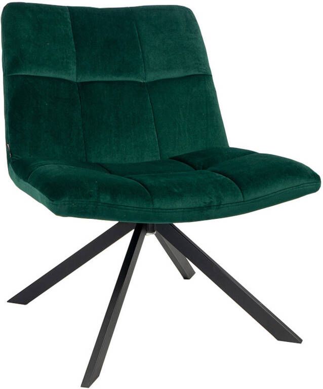 Bronx71 fauteuil velvet groen Eevi Fauteuil draaibaar fauteuil industrieel zonder armleuningen Fauteuil groen Zetel 1 persoons