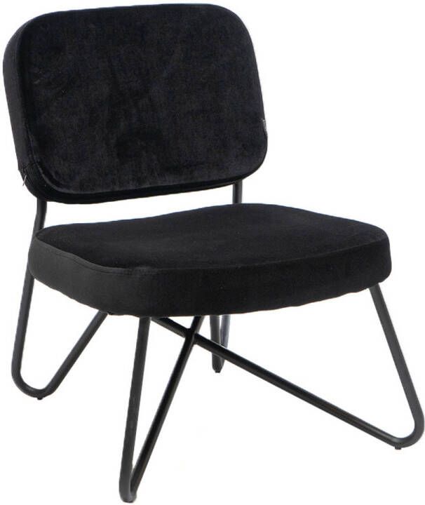 Bronx71 Velvet fauteuil zwart Julia Zetel 1 persoons Relaxstoel Kleine fauteuil - Foto 1