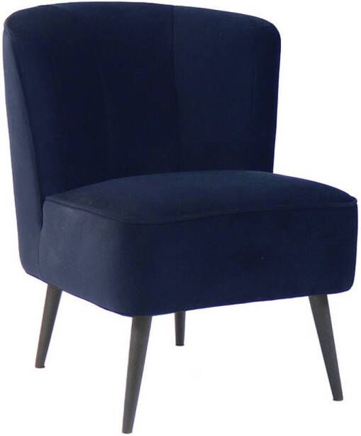Bronx71 Velvet fauteuil donkerblauw Lyla Zetel 1 persoons Relaxstoel Kleine fauteuil Velvet stof - Foto 1