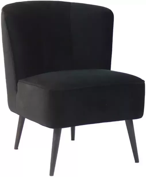 Bronx71 Velvet fauteuil zwart Lyla Zetel 1 persoons Relaxstoel Kleine fauteuil Velvet stof
