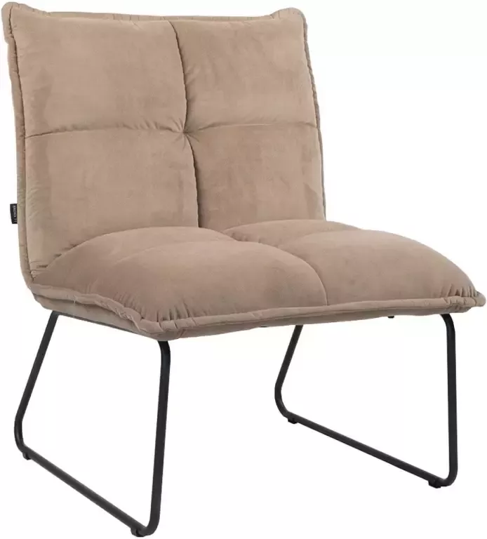 Bronx71 Velvet fauteuil taupe Malaga Zetel 1 persoons Relaxstoel Fauteuil zonder armleuning - Foto 1