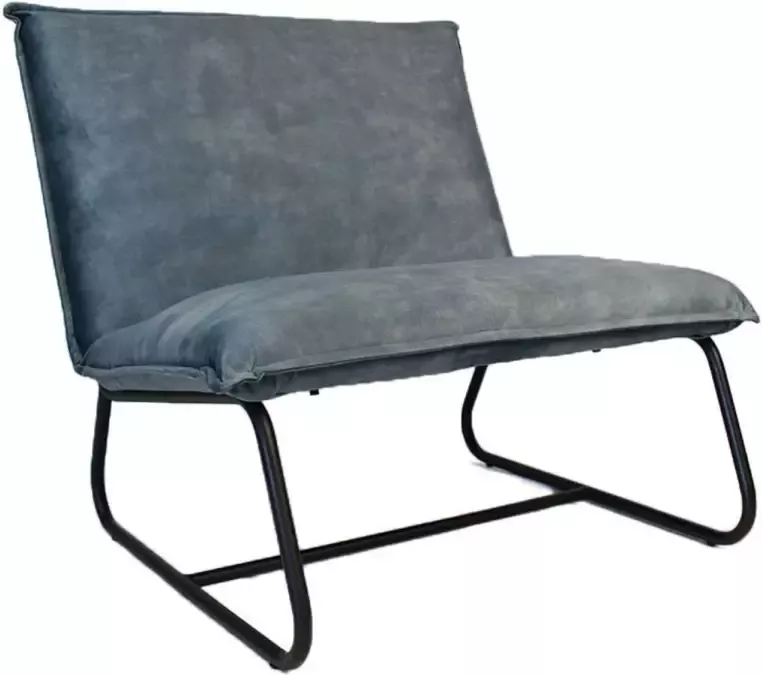 Bronx71 Moderne fauteuil Boris velvet Luxury blauw
