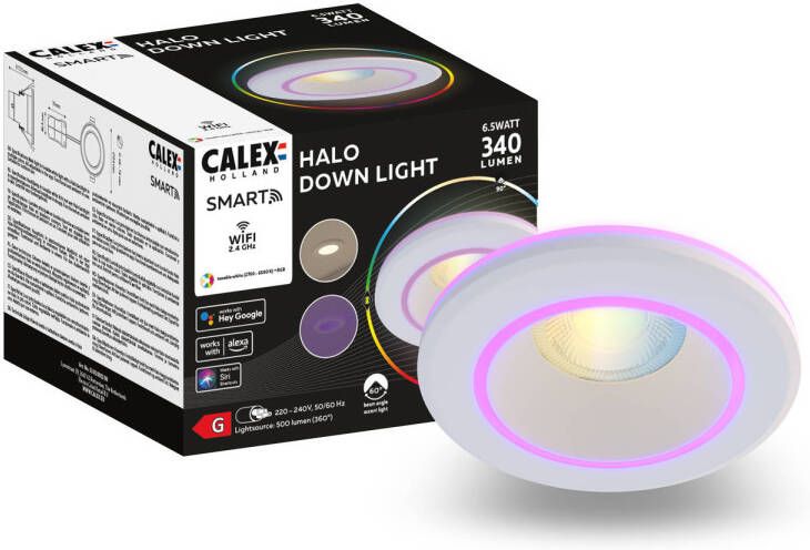 Calex Halo Slimme Inbouwspot RGB en Warm Wit Licht Wit 3 stuks
